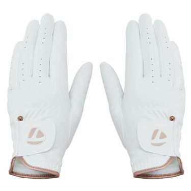 テーラーメイド　PLAYER'S LADY PAIR プレイヤーズ レディ ペア 両手用 レディース ゴルフグローブ UN806 M13742 ホワイト/ピンク　2025年モデル 詳細1