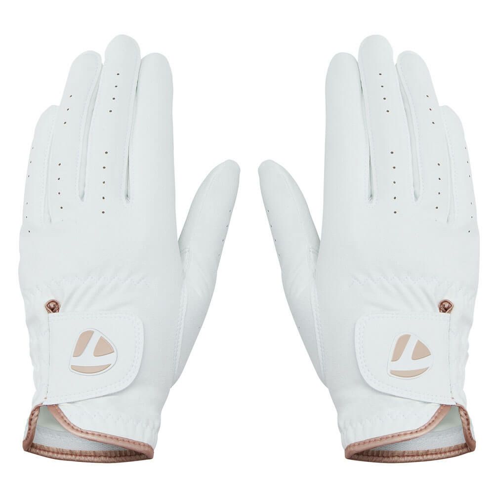 テーラーメイド　PLAYER'S LADY PAIR プレイヤーズ レディ ペア 両手用 レディース ゴルフグローブ UN806 M13742 ホワイト/ピンク　2025年モデル 詳細1