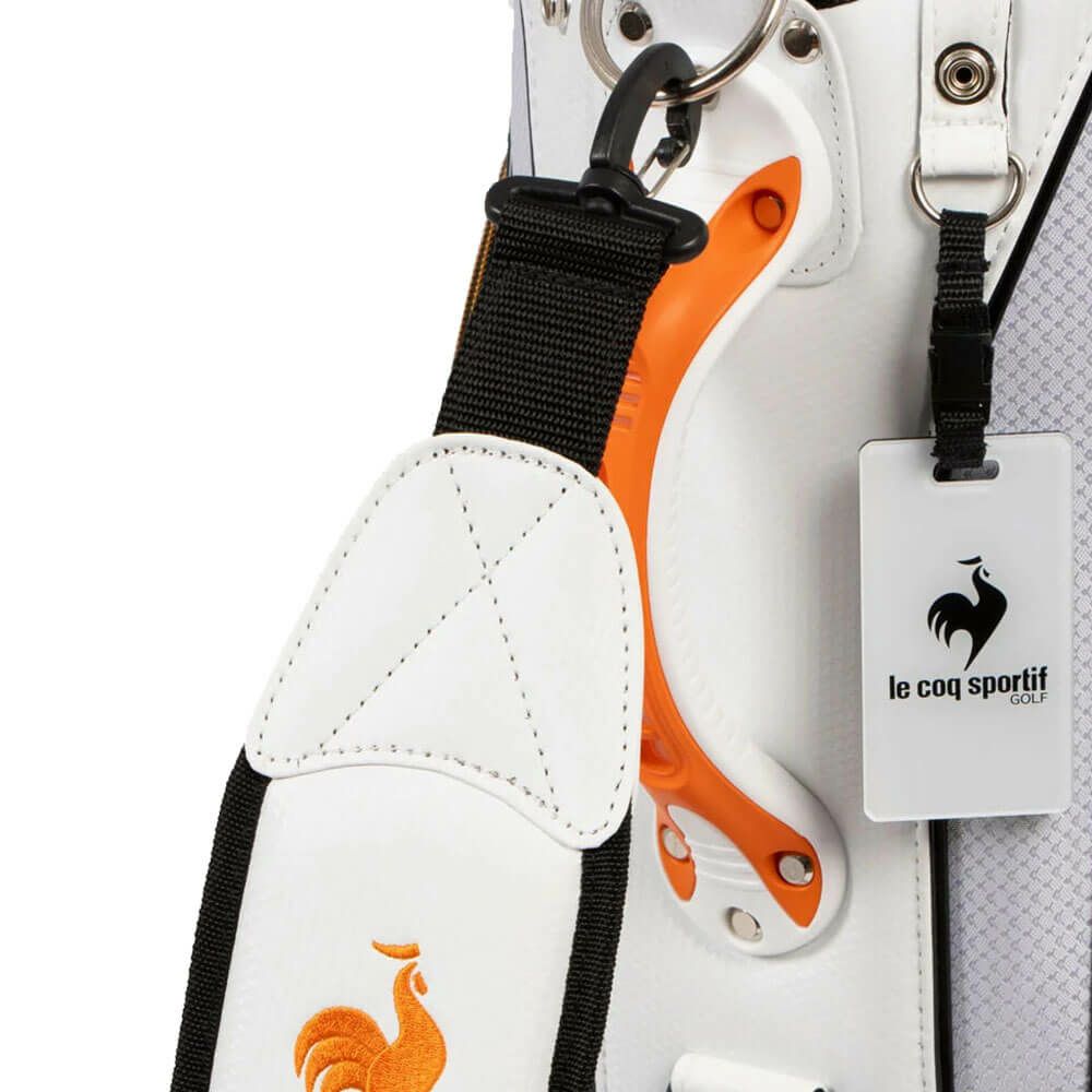 ルコック Le coq sportif　メンズ グラフィックデザイン 軽量 キャディバッグ LG5SCB04M WO ホワイト×オレンジ　2025年モデル 詳細5
