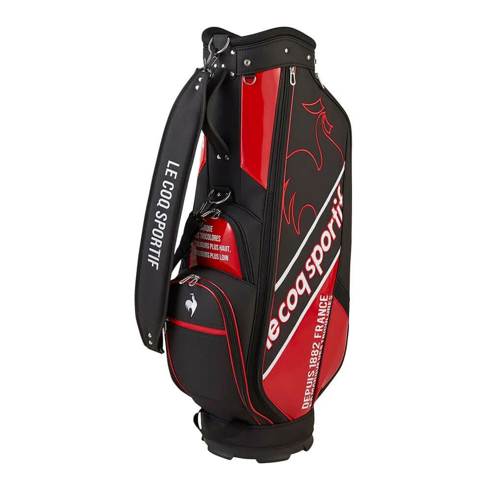 ルコック Le coq sportif　メンズ シューズ収納フード キャディバッグ LG5SCB05M BR ブラック×レッド　2025年モデル