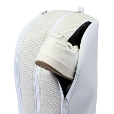 ルコック Le coq sportif　メンズ シューズ収納フード キャディバッグ LG5SCB05M WN ホワイト×ネイビー　2025年モデル 詳細4