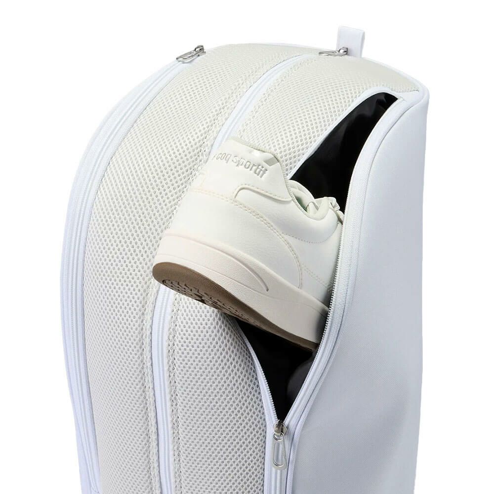 ルコック Le coq sportif　メンズ シューズ収納フード キャディバッグ LG5SCB05M WN ホワイト×ネイビー　2025年モデル 詳細4