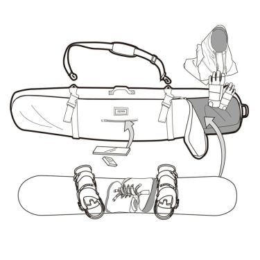 エビス eb's　BOARD PACK ボードパック DARK CAMO　スキー スノーボードケース 2025-2026 詳細4