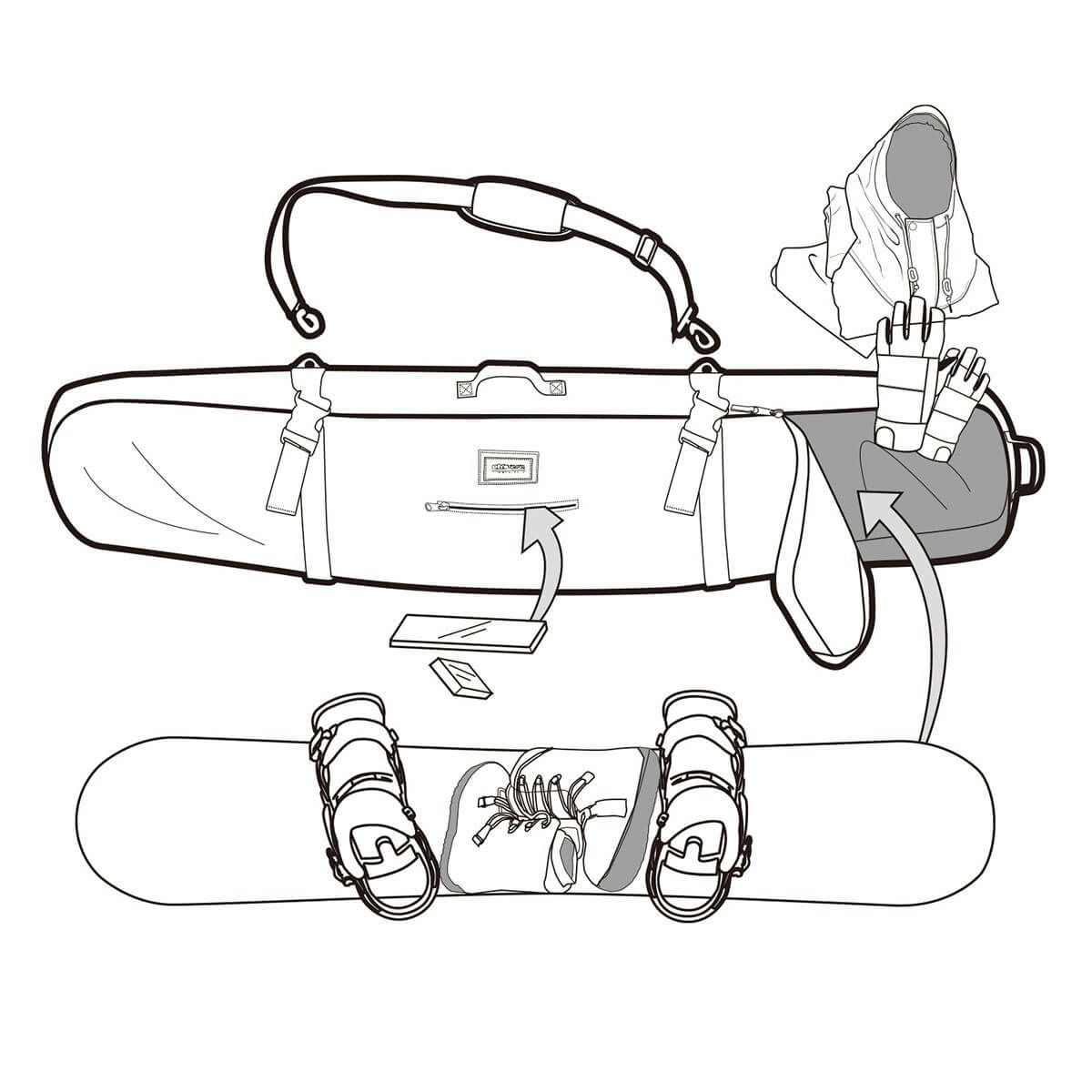 エビス eb's　BOARD PACK ボードパック YETI　スキー スノーボードケース 2025-2026 詳細4