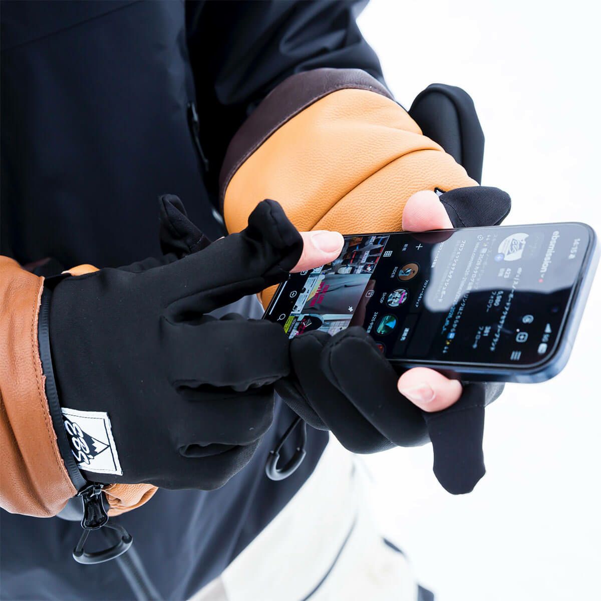 エビス eb's　ARMA ZIP アルマジップ BEIGE スキーグローブ 2025-2026 詳細6