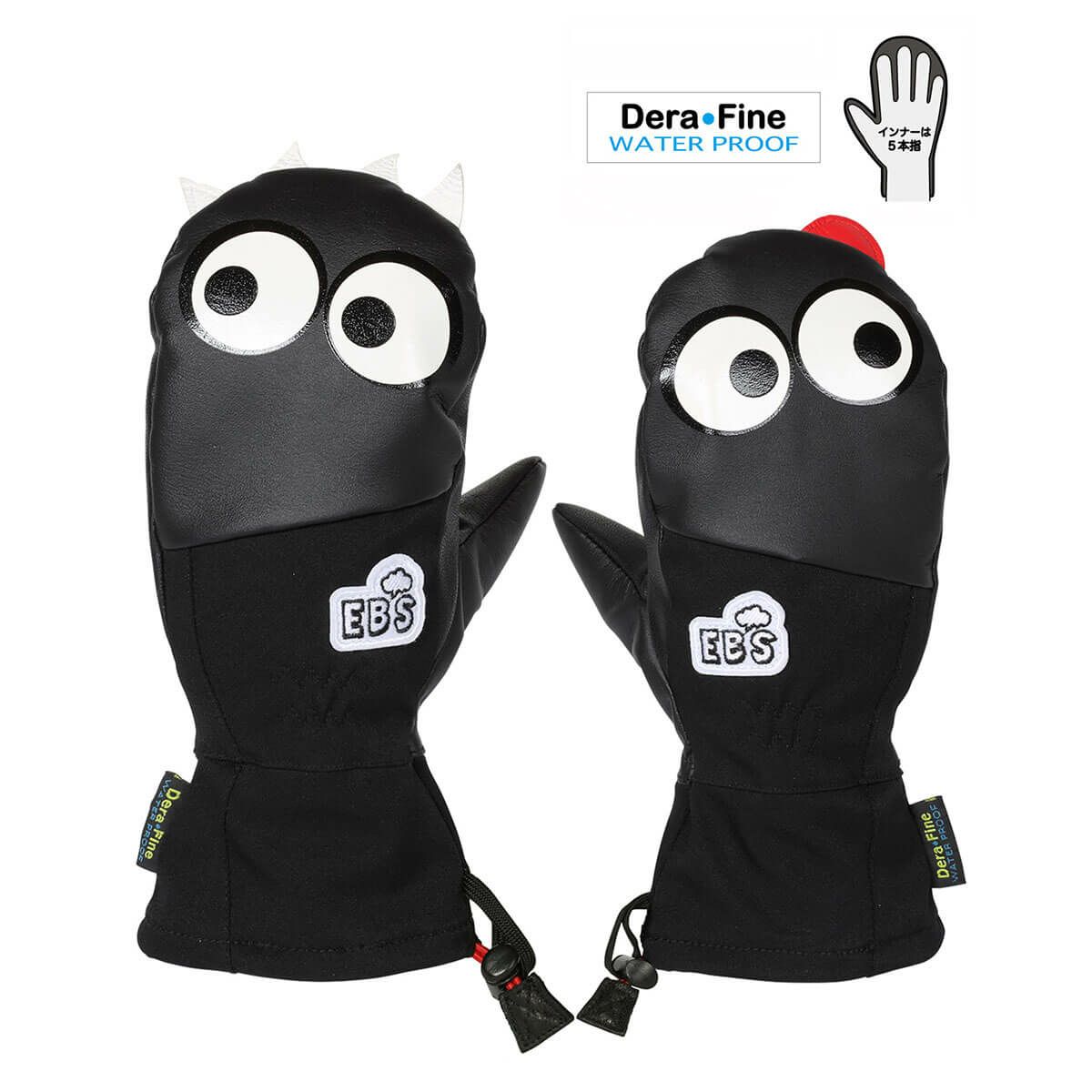 エビス eb's　KEMONO JR ケモノジュニア BLACK　ジュニア スキーグローブ 2025-2026 詳細1