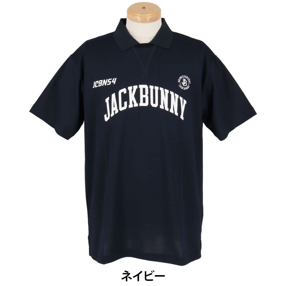 ジャックバニー Jack Bunny!!　メンズ ロゴプリント メッシュダブルフェイス 半袖 ポロシャツ 262-5160523　2025年モデル 詳細2