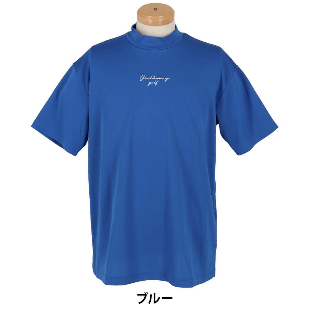 ジャックバニー Jack Bunny!!　メンズ ビッグロゴ 配色ライン 鹿の子 半袖 モックネックシャツ 262-5167527　2025年モデル 詳細2