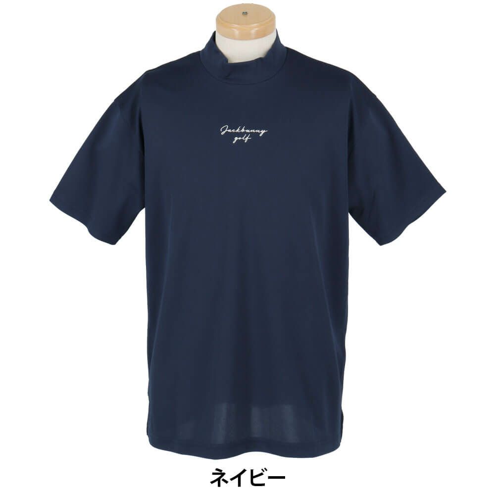 ジャックバニー Jack Bunny!!　メンズ ビッグロゴ 配色ライン 鹿の子 半袖 モックネックシャツ 262-5167527　2025年モデル 詳細5