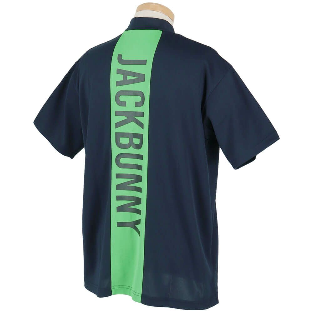 ジャックバニー Jack Bunny!!　メンズ ビッグロゴ 配色ライン 鹿の子 半袖 モックネックシャツ 262-5167527　2025年モデル 詳細6