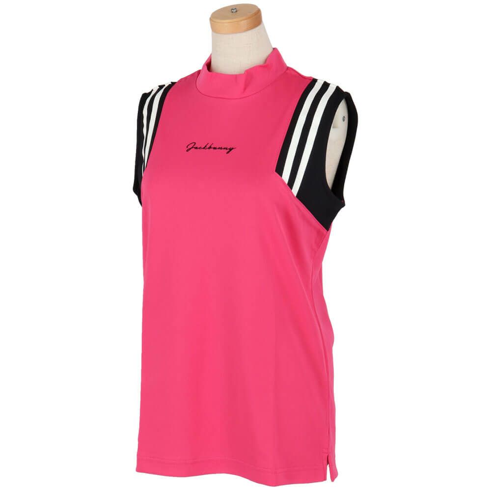 ジャックバニー Jack Bunny!!　レディース ラインデザイン 鹿の子 ノースリーブ モックネックシャツ 263-5167528　2025年モデル 詳細4