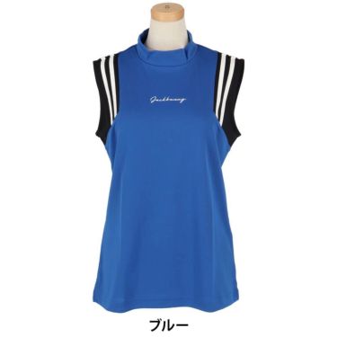 ジャックバニー Jack Bunny!!　レディース ラインデザイン 鹿の子 ノースリーブ モックネックシャツ 263-5167528　2025年モデル 詳細5