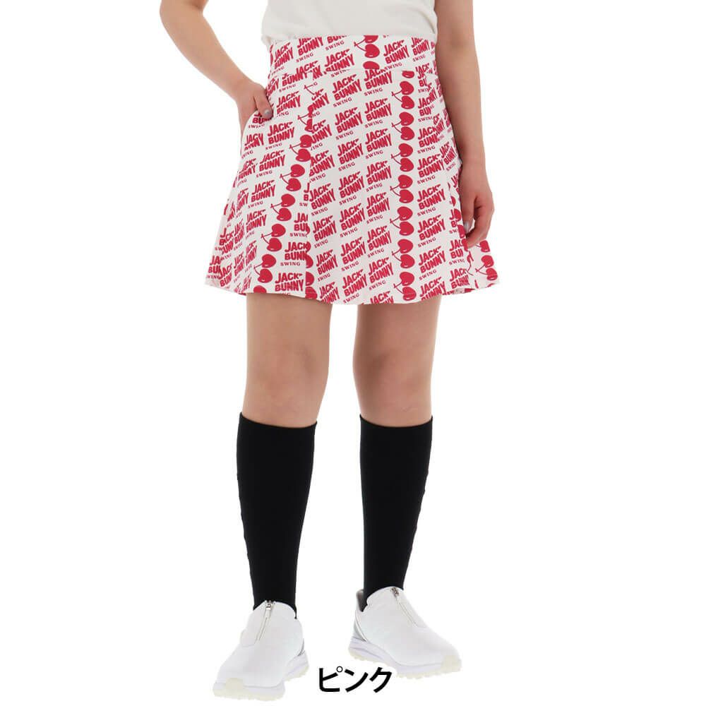 ジャックバニー Jack Bunny!!　レディース フルーツロゴ柄 メッシュ天竺 Dot Air インナーパンツ一体型 フレアー スカート 263-5134512　2025年モデル 詳細2