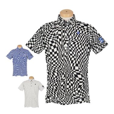 ルコック Le coq sportif　メンズ ロゴデザイン VICHY柄 半袖 ポロシャツ LG5SHS01M　2025年モデル