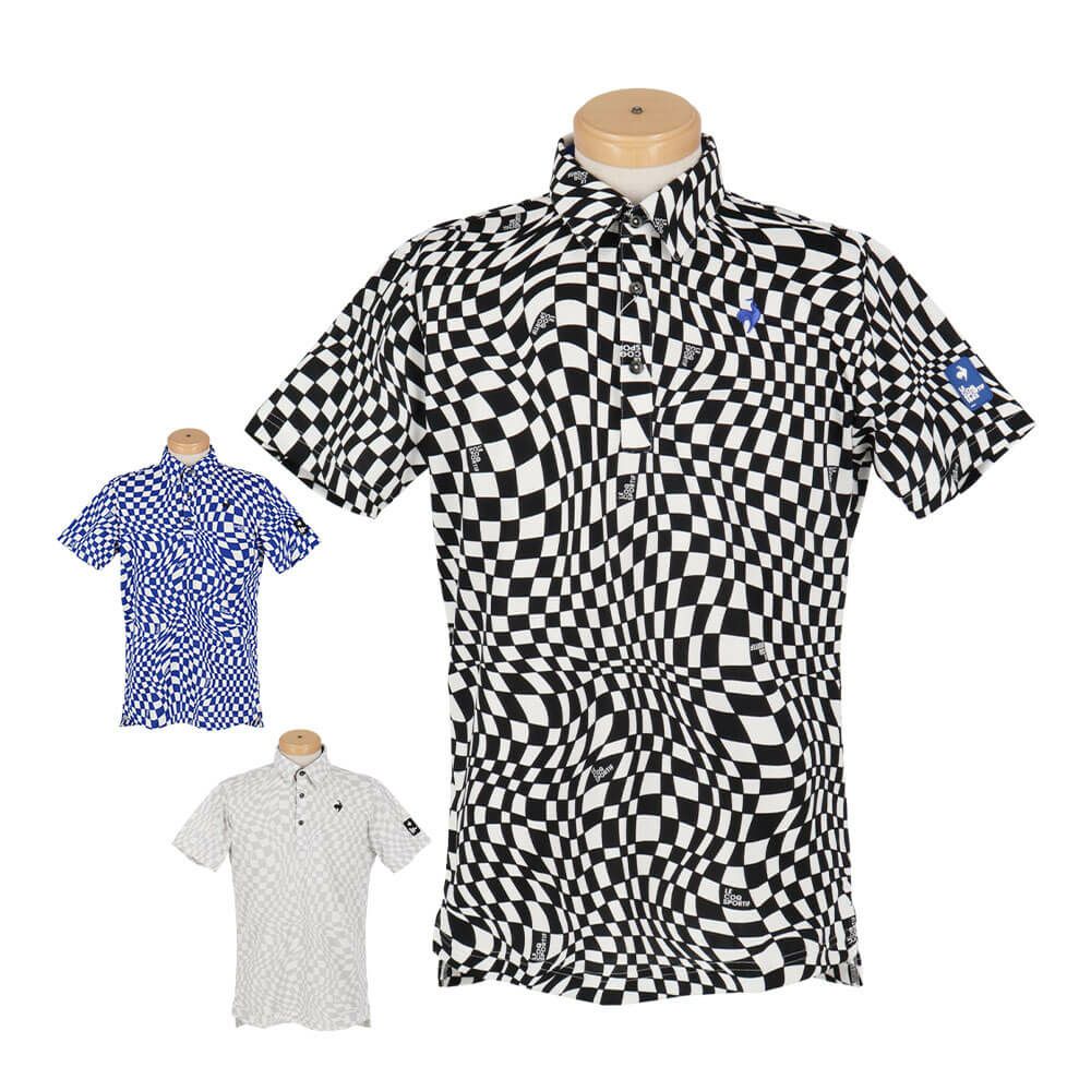 ルコック Le coq sportif　メンズ ロゴデザイン VICHY柄 半袖 ポロシャツ LG5SHS01M　2025年モデル