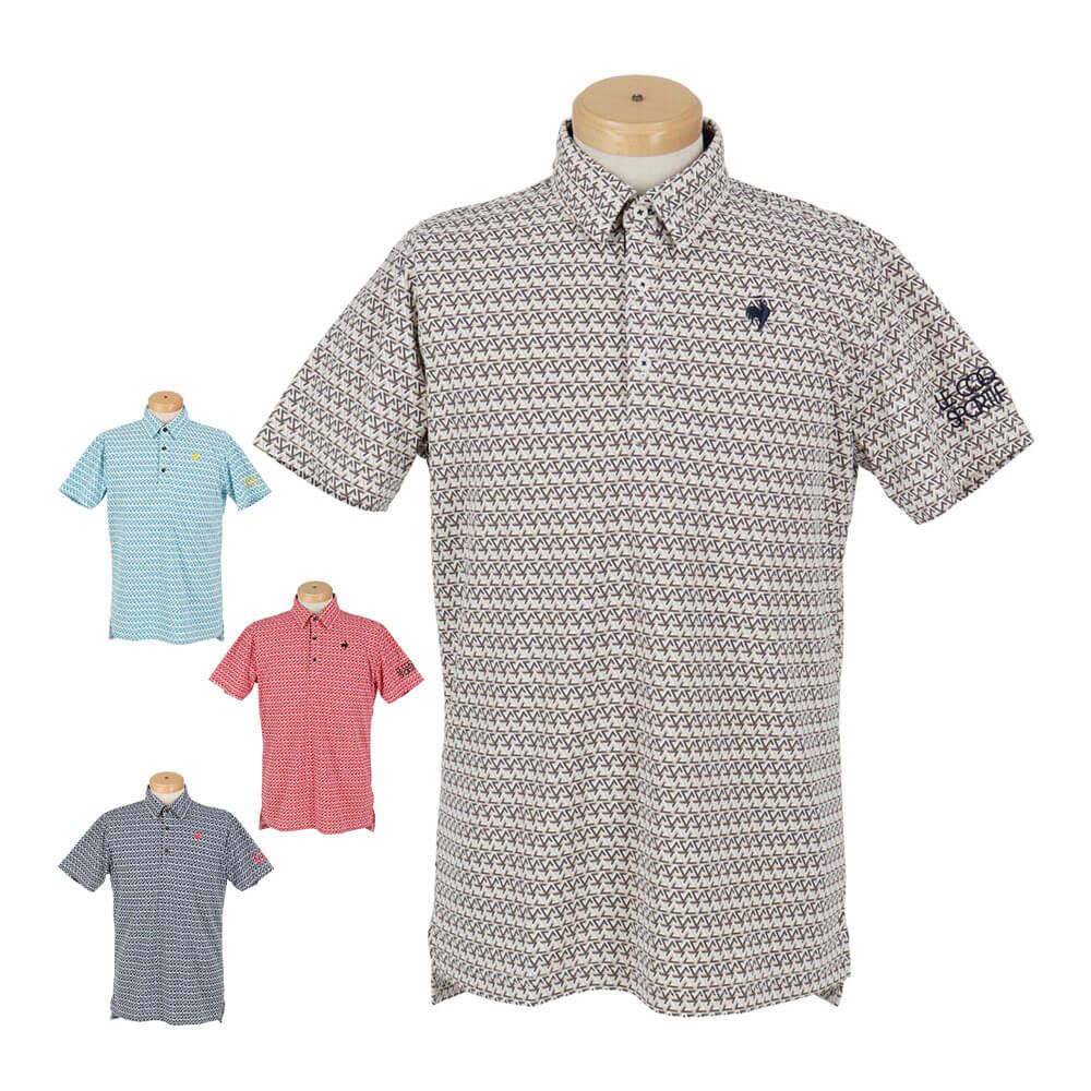 ルコック Le coq sportif　メンズ トライアングル小柄 半袖 ポロシャツ LG5SHS06M　2025年モデル