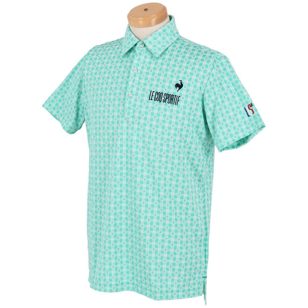 ルコック Le coq sportif　メンズ ロゴ刺繍 モノグラム柄 ジャガード 半袖 ポロシャツ LG5SHS14M　2025年モデル 詳細4