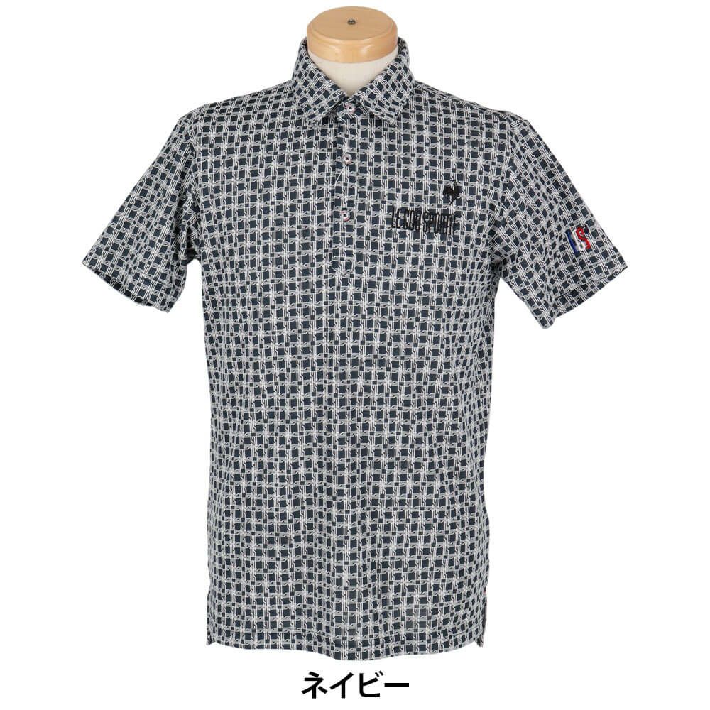 ルコック Le coq sportif　メンズ ロゴ刺繍 モノグラム柄 ジャガード 半袖 ポロシャツ LG5SHS14M　2025年モデル 詳細5