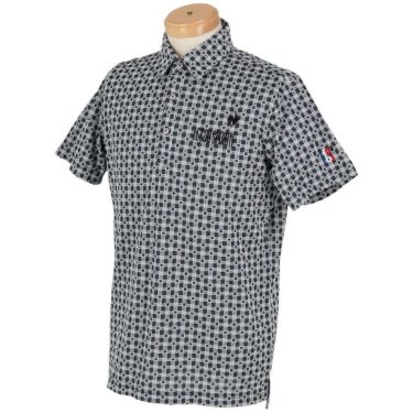 ルコック Le coq sportif　メンズ ロゴ刺繍 モノグラム柄 ジャガード 半袖 ポロシャツ LG5SHS14M　2025年モデル 詳細7