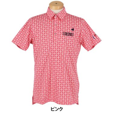 ルコック Le coq sportif　メンズ ロゴ刺繍 モノグラム柄 ジャガード 半袖 ポロシャツ LG5SHS14M　2025年モデル 詳細8