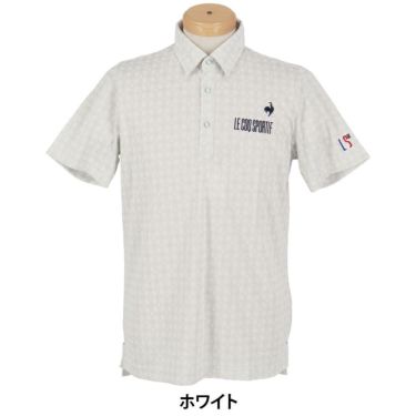 ルコック Le coq sportif　メンズ ロゴ刺繍 モノグラム柄 ジャガード 半袖 ポロシャツ LG5SHS14M　2025年モデル 詳細11