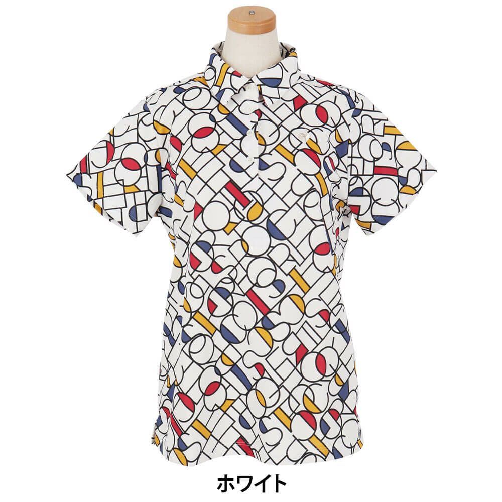 ルコック Le coq sportif　レディース カラーブロック総柄 半袖 ポロシャツ LG5SHS07L　2025年モデル 詳細5