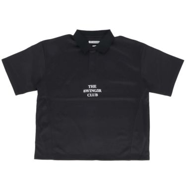 ザ スウィンガー THE SWINGGGR　メンズ SWG ロゴプリント 半袖 ポロシャツ 0125-SWG-CT002 BLACK　2025年モデル