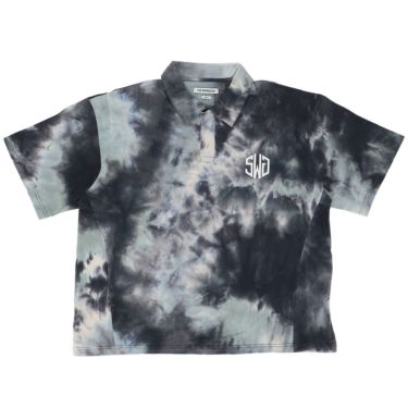 ザ スウィンガー THE SWINGGGR　メンズ TIE DYE ロゴプリント 半袖 ポロシャツ 0125-SWG-CT003 BLACK　2025年モデル