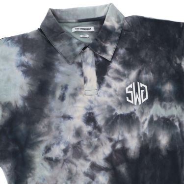 ザ スウィンガー THE SWINGGGR　メンズ TIE DYE ロゴプリント 半袖 ポロシャツ 0125-SWG-CT003 BLACK　2025年モデル 詳細3