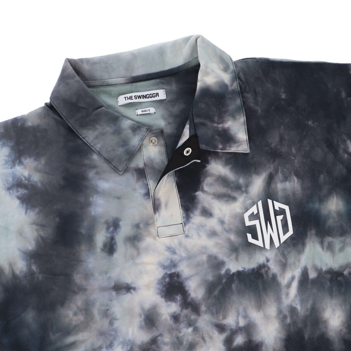 ザ スウィンガー THE SWINGGGR　メンズ TIE DYE ロゴプリント 半袖 ポロシャツ 0125-SWG-CT003 BLACK　2025年モデル 詳細4
