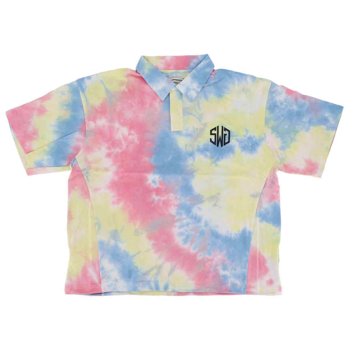 ザ スウィンガー THE SWINGGGR　メンズ TIE DYE ロゴプリント 半袖 ポロシャツ 0125-SWG-CT003 YELLOW　2025年モデル