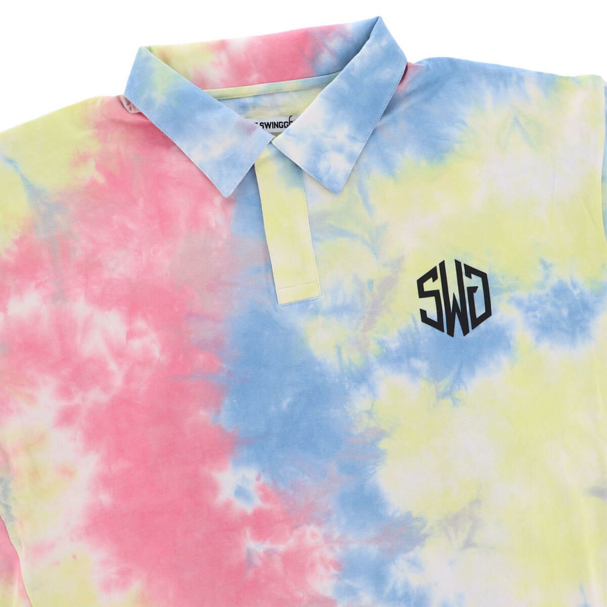 ザ スウィンガー THE SWINGGGR　メンズ TIE DYE ロゴプリント 半袖 ポロシャツ 0125-SWG-CT003 YELLOW　2025年モデル 詳細3