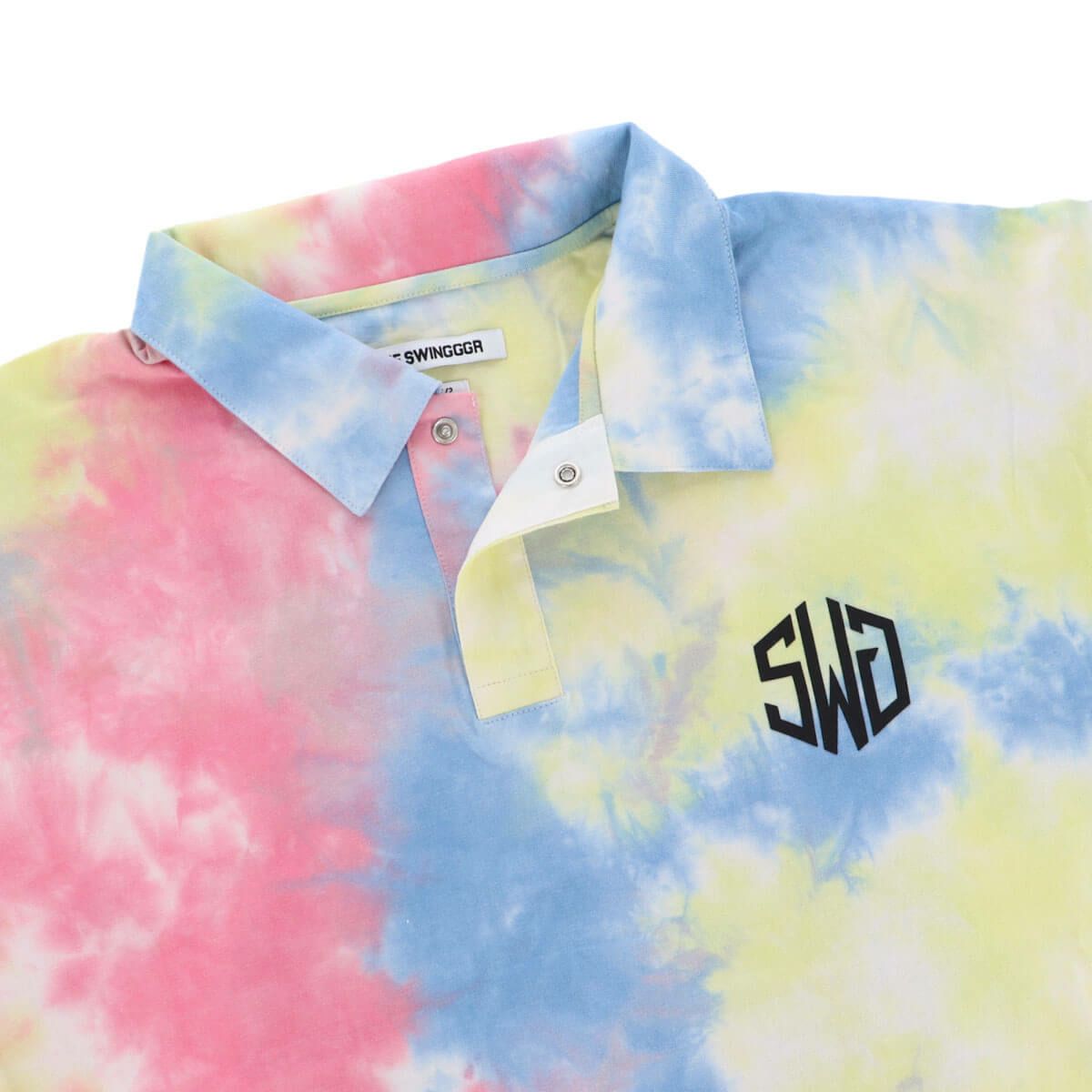 ザ スウィンガー THE SWINGGGR　メンズ TIE DYE ロゴプリント 半袖 ポロシャツ 0125-SWG-CT003 YELLOW　2025年モデル 詳細4