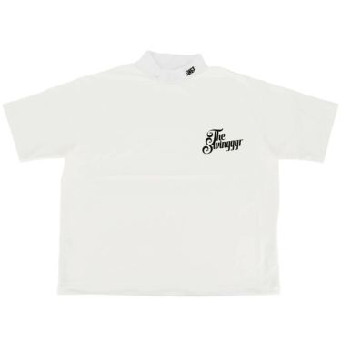 ザ スウィンガー THE SWINGGGR　メンズ SWG ロゴプリント 半袖 モックネックシャツ 0125-SWG-CT006 WHITE　2025年モデル