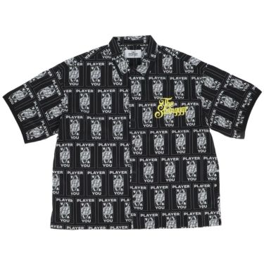 ザ スウィンガー THE SWINGGGR　メンズ TRUMP 総柄プリント 半袖 ポロシャツ 0125-SWG-SH001 BLACK　2025年モデル