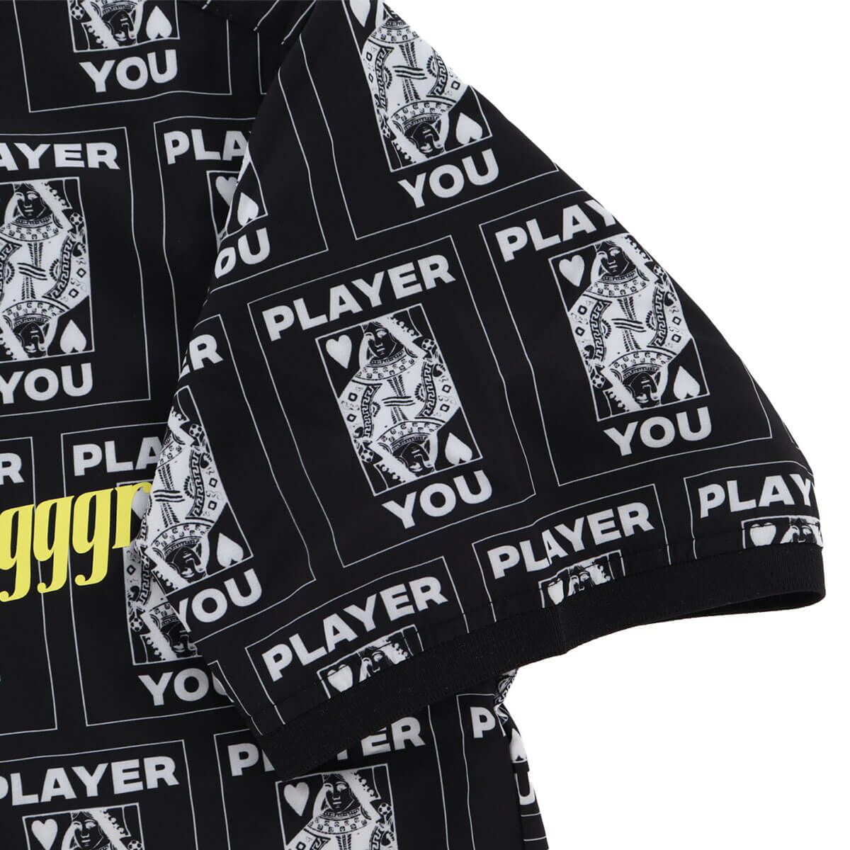 ザ スウィンガー THE SWINGGGR　メンズ TRUMP 総柄プリント 半袖 ポロシャツ 0125-SWG-SH001 BLACK　2025年モデル 詳細5