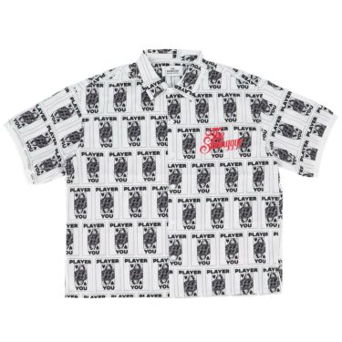 ザ スウィンガー THE SWINGGGR　メンズ TRUMP 総柄プリント 半袖 ポロシャツ 0125-SWG-SH001 WHITE　2025年モデル