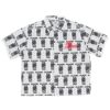 ザ スウィンガー THE SWINGGGR　メンズ TRUMP 総柄プリント 半袖 ポロシャツ 0125-SWG-SH001 WHITE　2025年モデル