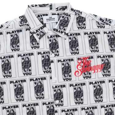 ザ スウィンガー THE SWINGGGR　メンズ TRUMP 総柄プリント 半袖 ポロシャツ 0125-SWG-SH001 WHITE　2025年モデル 詳細3