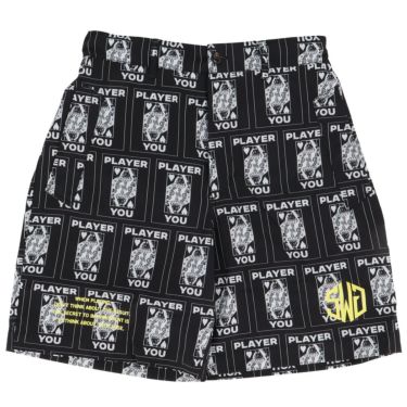 ザ スウィンガー THE SWINGGGR　メンズ TRUMP 総柄プリント ショートパンツ 0125-SWG-PT001 BLACK　2025年モデル