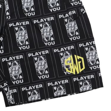 ザ スウィンガー THE SWINGGGR　メンズ TRUMP 総柄プリント ショートパンツ 0125-SWG-PT001 BLACK　2025年モデル 詳細6