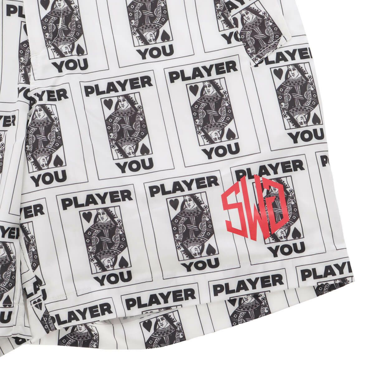 ザ スウィンガー THE SWINGGGR　メンズ TRUMP 総柄プリント ショートパンツ 0125-SWG-PT001 WHITE　2025年モデル 詳細6