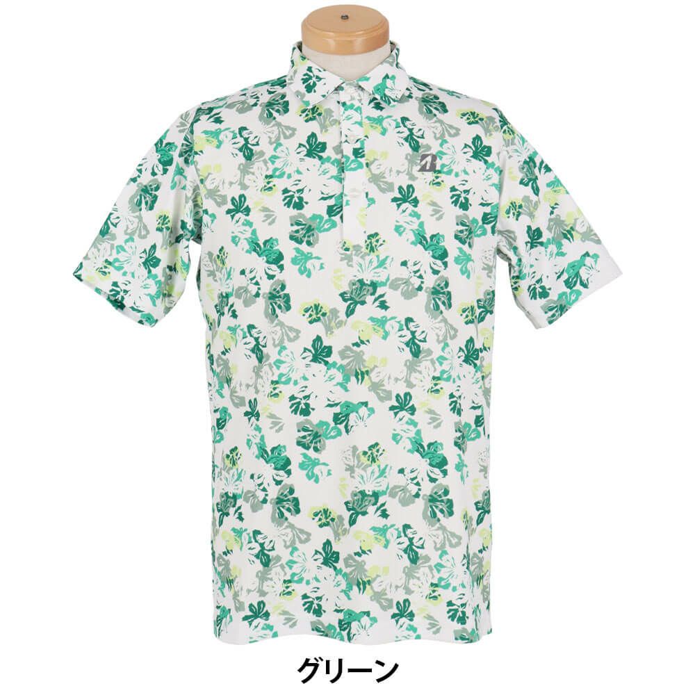 ブリヂストンゴルフ　メンズ 花柄 総柄 半袖ポロシャツ 3GE02A　2025年モデル 詳細4