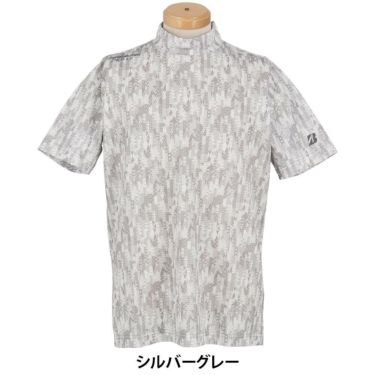 ブリヂストンゴルフ　メンズ ベンチレーション 幾何学柄 半袖 モックネックシャツ 3GE05A　2025年モデル 詳細1
