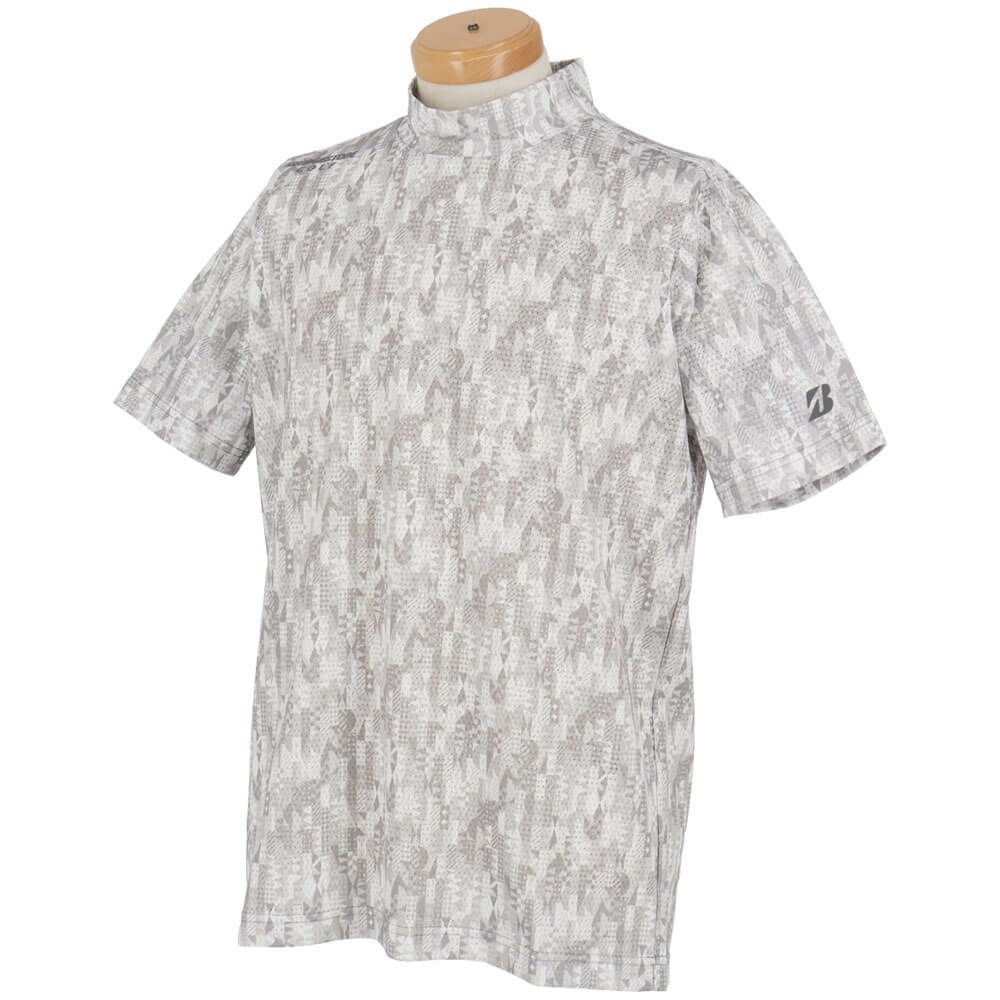 ブリヂストンゴルフ　メンズ ベンチレーション 幾何学柄 半袖 モックネックシャツ 3GE05A　2025年モデル 詳細3