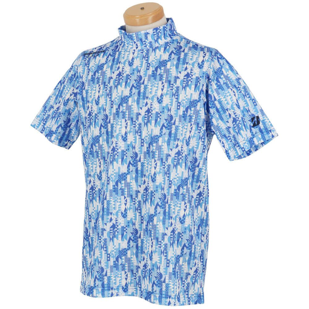 ブリヂストンゴルフ　メンズ ベンチレーション 幾何学柄 半袖 モックネックシャツ 3GE05A　2025年モデル 詳細6