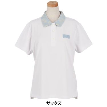 ジュン アンド ロペ JUN ＆ ROPE　レディース チェッカーボード衿 バックプリント 半袖 ポロシャツ ERM25150　2025年モデル 詳細2