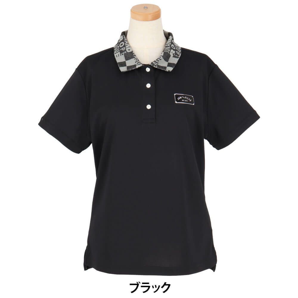 ジュン アンド ロペ JUN ＆ ROPE　レディース チェッカーボード衿 バックプリント 半袖 ポロシャツ ERM25150　2025年モデル 詳細5