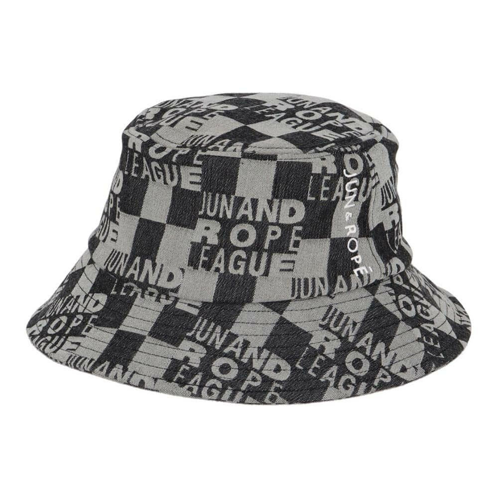ジュン アンド ロペ JUN ＆ ROPE　レディース チェッカーボードジャガード バケットハット ERU15150 01 ブラック　2025年モデル ブラック