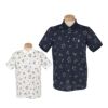 マンシングウェア Munsingwear　メンズ ヨットモチーフ総柄プリント 半袖 ポロシャツ MG5SHS34M　2025年モデル